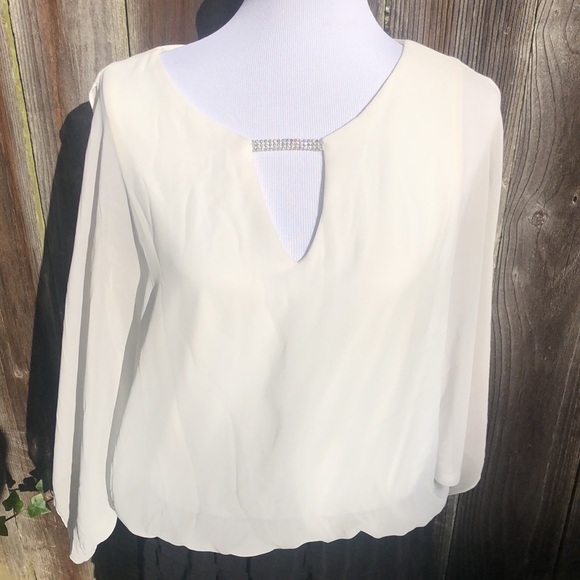 MSK Dress with Sheer Sleeves with Arm Slits. Size 14 Formal wear or Party Dress! - Picture 8 of 12